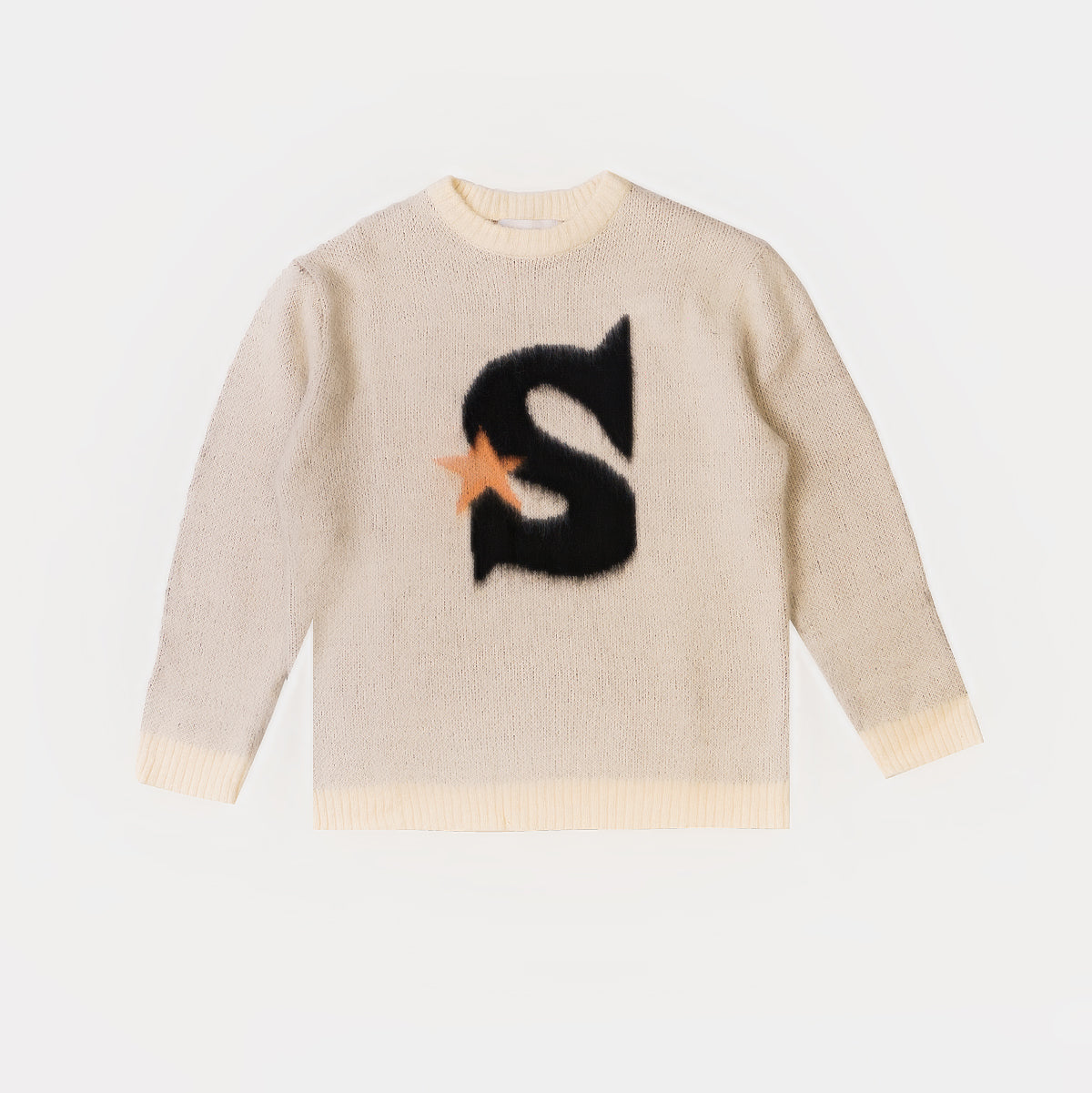 CREAM S-STAR MOHAIR SWEATER