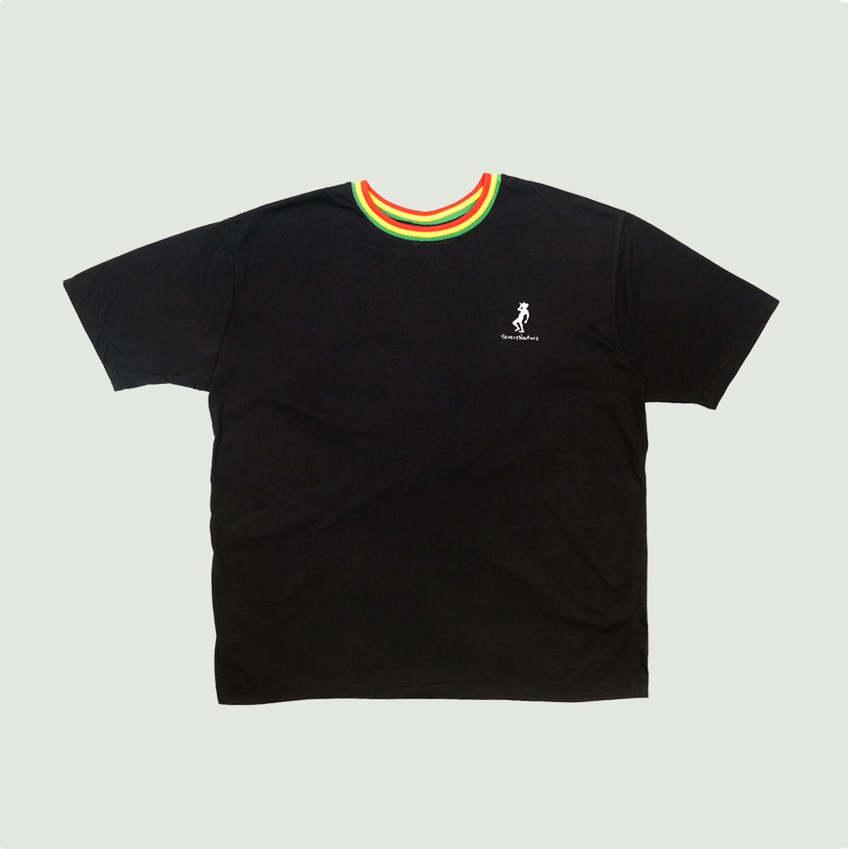 Bushman Figure Black colored collar tee